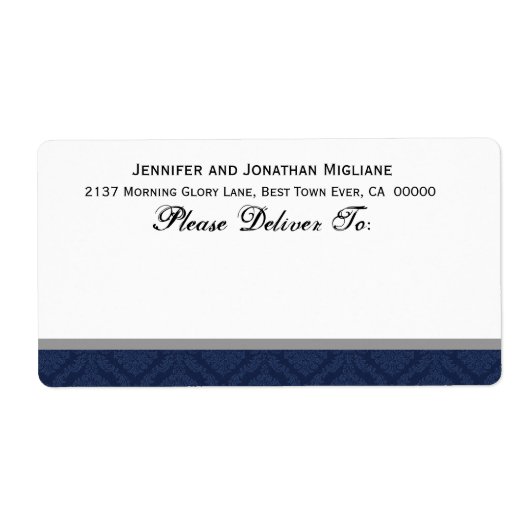 Navy Blue Wedding Damask (Vorne)
