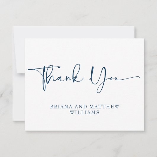Navy Blue Wedding Dankeschön Card Dankeskarte (Vorderseite)
