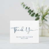 Navy Blue Wedding Dankeschön Card Dankeskarte (Stehend Vorderseite)