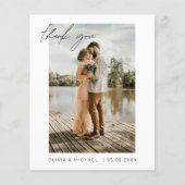 Navy Blue Wedding Dankeschön Cards Foto Minimalist Flyer (Vorne)