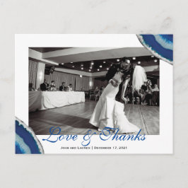 Navy Blue Wedding Foto Vielen Dank | Agate Foto Postkarte
