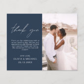 Navy Blue Wedding Minimalistisch Dankeschön Karten (Vorderseite)