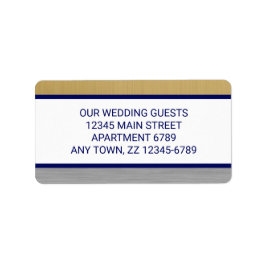 Navy Blue Wedding Modern Stylish Print Your Own Adressaufkleber