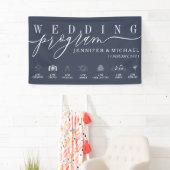 Navy Blue Wedding Party Programm Banner (Insitu)