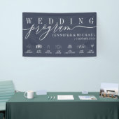 Navy Blue Wedding Party Programm Banner (Messeveranstaltung)