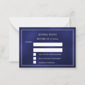 Navy blue wedding response RSVP Mitteilungskarte (Vorderseite)