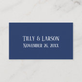 Navy Blue Wedding RSVP Online Eleganwriting Begleitkarte (Rückseite)
