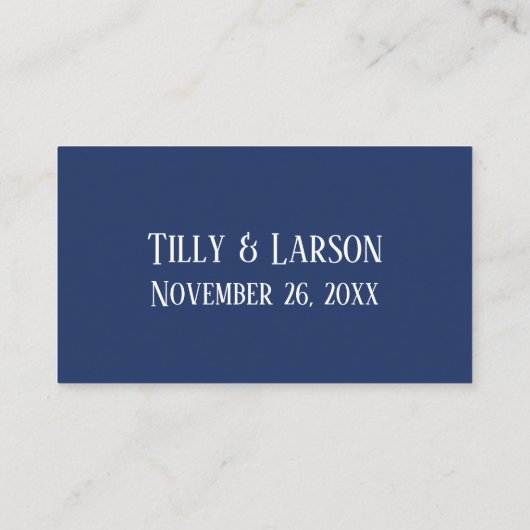 Navy Blue Wedding RSVP Online Eleganwriting Begleitkarte (Rückseite)