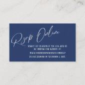Navy Blue Wedding RSVP Online Eleganwriting Begleitkarte (Vorderseite)