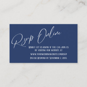 Navy Blue Wedding RSVP Online Eleganwriting Begleitkarte