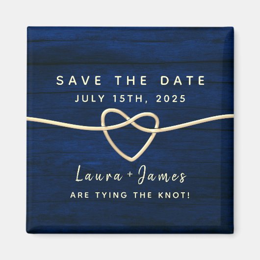 Navy Blue Wedding speichern das Datum Einladung Ma Magnet (Vorne)
