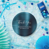 Navy Blue Wedding Vielen Dank Pappteller (Party)