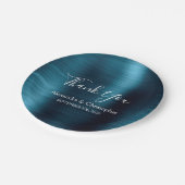 Navy Blue Wedding Vielen Dank Pappteller (Schrägansicht)