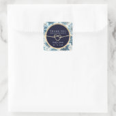 Navy Blue Wedding Vielen Dank Quadratischer Aufkleber (Tasche)