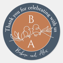 Navy Blue Wedding Vielen Dank Runder Aufkleber