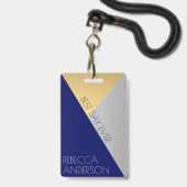 Navy Blue Wedding VIP Creative Escort Platzkarte Ausweis (Front with Lanyard)