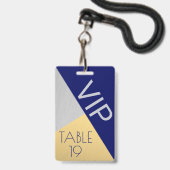 Navy Blue Wedding VIP Creative Escort Platzkarte Ausweis (Back with Lanyard)