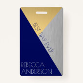 Navy Blue Wedding VIP Creative Escort Platzkarte Ausweis (Vorderseite)