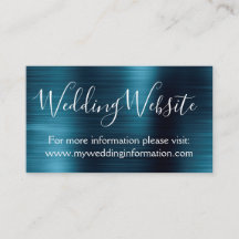 Navy Blue Wedding Website Card Insert