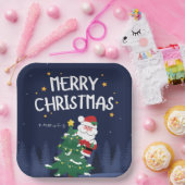 Navy Blue & Weihnachten Pappteller (Party)