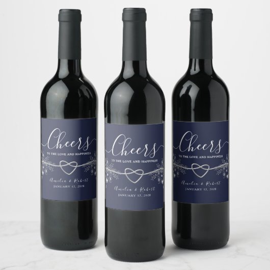 Navy-Blue Weinlabel Weinetikett (Flaschen)