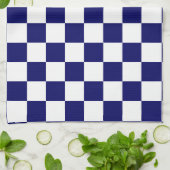 Navy-Blue-Weiß-Schachbrettmuster Geschirrtuch (Gefaltet)