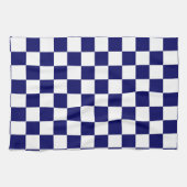 Navy-Blue-Weiß-Schachbrettmuster Geschirrtuch (Horizontal)