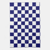 Navy-Blue-Weiß-Schachbrettmuster Geschirrtuch (Vertikal)