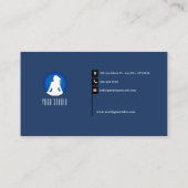Navy Blue Wellness Yoga Studio Business Card Visitenkarte (Rückseite)
