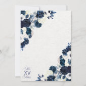 Navy Blue Western Charra Girl Ranchero Quinceanera Einladung (Rückseite)