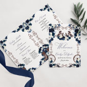 Navy Blue Western Charro Quinceñera Programm
