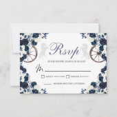 Navy Blue Western Quinceanera RSVP Card (Vorderseite)