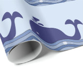 Navy Blue Whale Baby Dusche Geschenkpapier (Rolleneckpunkt)