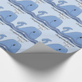 Navy Blue Whale Baby Dusche Geschenkpapier (Ecke)