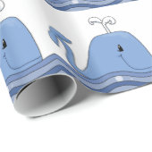 Navy Blue Whale Baby Dusche Geschenkpapier (Rolleneckpunkt)