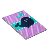 Navy Blue Whale on Dots Personalisiert Notebook Notizblock (Rechte Seite)