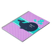 Navy Blue Whale on Dots Personalisiert Notebook Notizblock (Linke Seite)