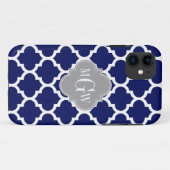 Navy Blue Whisky Marokkaner #5 Gray 3 Initial Mono Case-Mate iPhone Hülle (Rückseite (Horizontal))