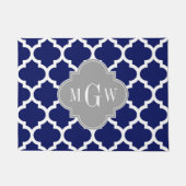 Navy Blue Whisky Marokkaner #5 Gray 3 Initial Mono Fußmatte (Vorderseite)