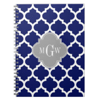 Navy Blue Whisky Marokkaner #5 Gray 3 Initial Mono