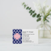 Navy Blue Whisky marokkanisch #5 Pink 3 Initial Mo Visitenkarte (Stehend Vorderseite)