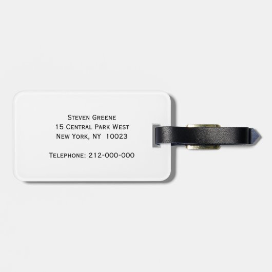 Navy Blue Whit Zickzack Lila Quatrefolienmonogramm Gepäckanhänger (Rückseite horizontal)