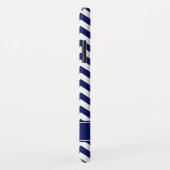 Navy Blue Whit Zickzack Zigzag 7P Navy Name Monogr Case-Mate iPhone Hülle (Hinten/Rechts)