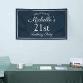 Navy Blue White 21. Geburtstag Party Banner (Messeveranstaltung)