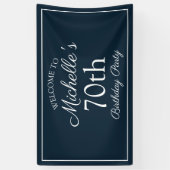 Navy Blue White 70. Geburtstagsparty Banner (Vertikal)