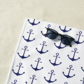 Navy Blue White Anker Muster modern Strandtuch (Beispiel)