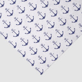 Navy Blue White Anker Muster Seidenpapier (Detail)