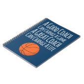 Navy Blue White Basketball Coach Geschenkpapier Notizblock (Linke Seite)