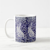 Navy Blue White Bunny Rabbit & Strawberries Sweet Kaffeetasse (Links)