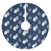 Navy Blue White Christmas Tree Muster Polyester Weihnachtsbaumdecke (Vorderseite)